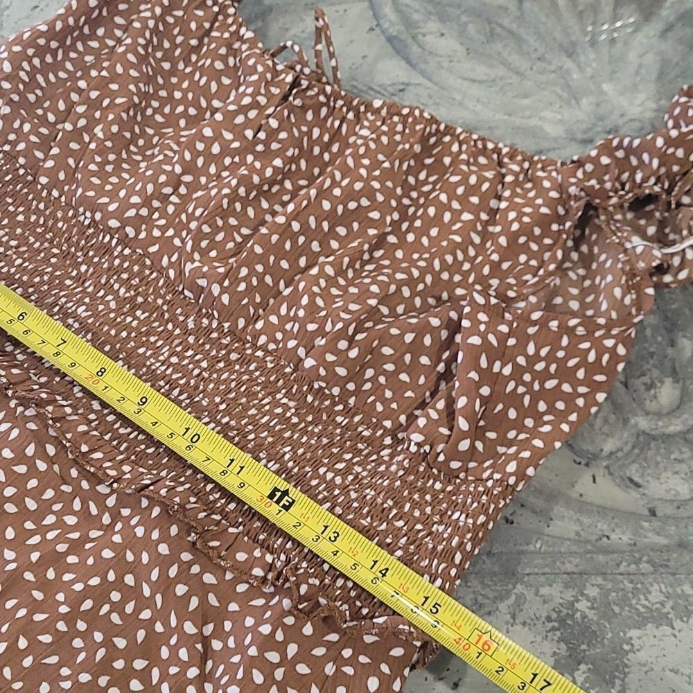 𝅺womens Summer Ruffle Sleeve Sweetheart Neckline Printing Dress Mini Dress - Picture 9 of 12